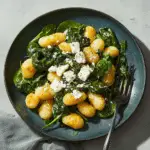 Crispy Gnocchi with Spinach and Feta