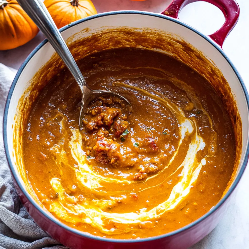 Spicy Chorizo Pumpkin Soup