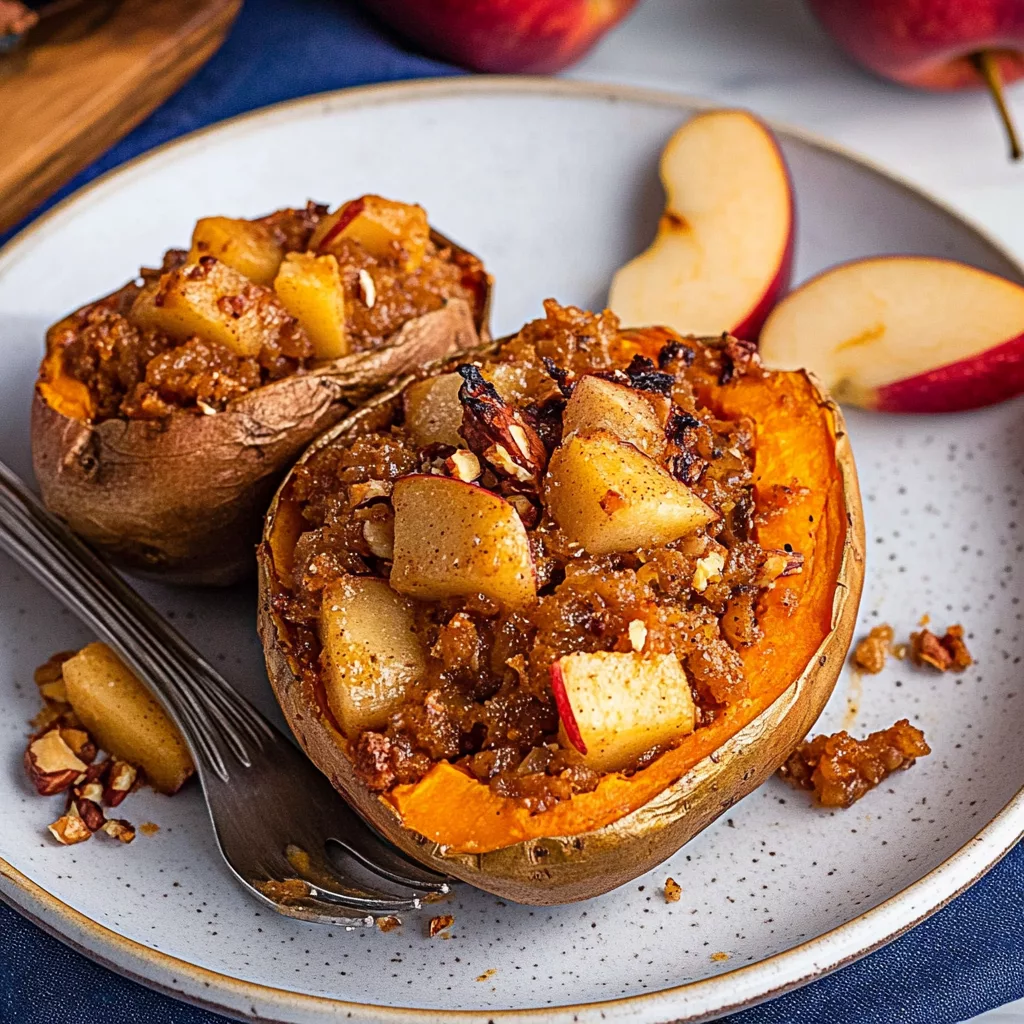 Apple Spiced Stuffed Sweet Potatoes
