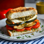 Grilled Vegetable Mozzarella Pesto Sandwich