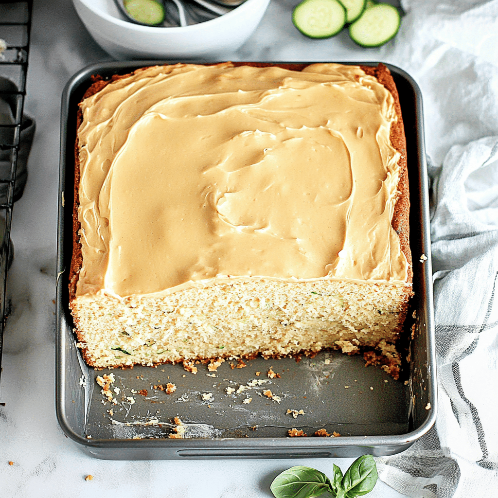 zucchini cake with brown sugar icing