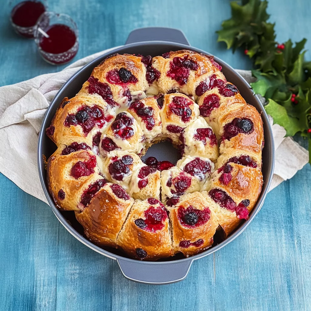 Cranberry and Brie Holiday Pull Apart Bread