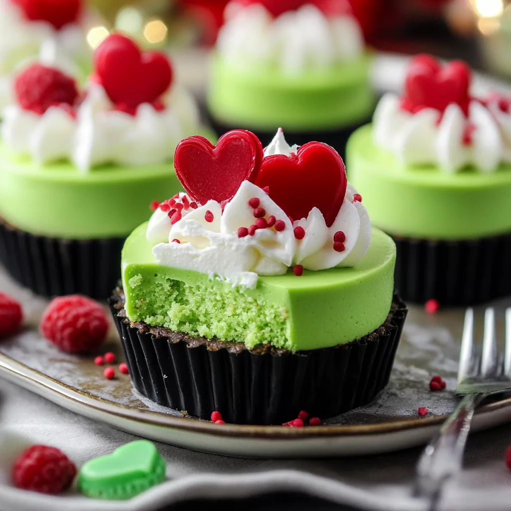Grinch Mini Cheesecakes