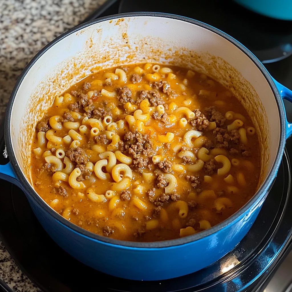 Macaroni and Cheeseburger Soup