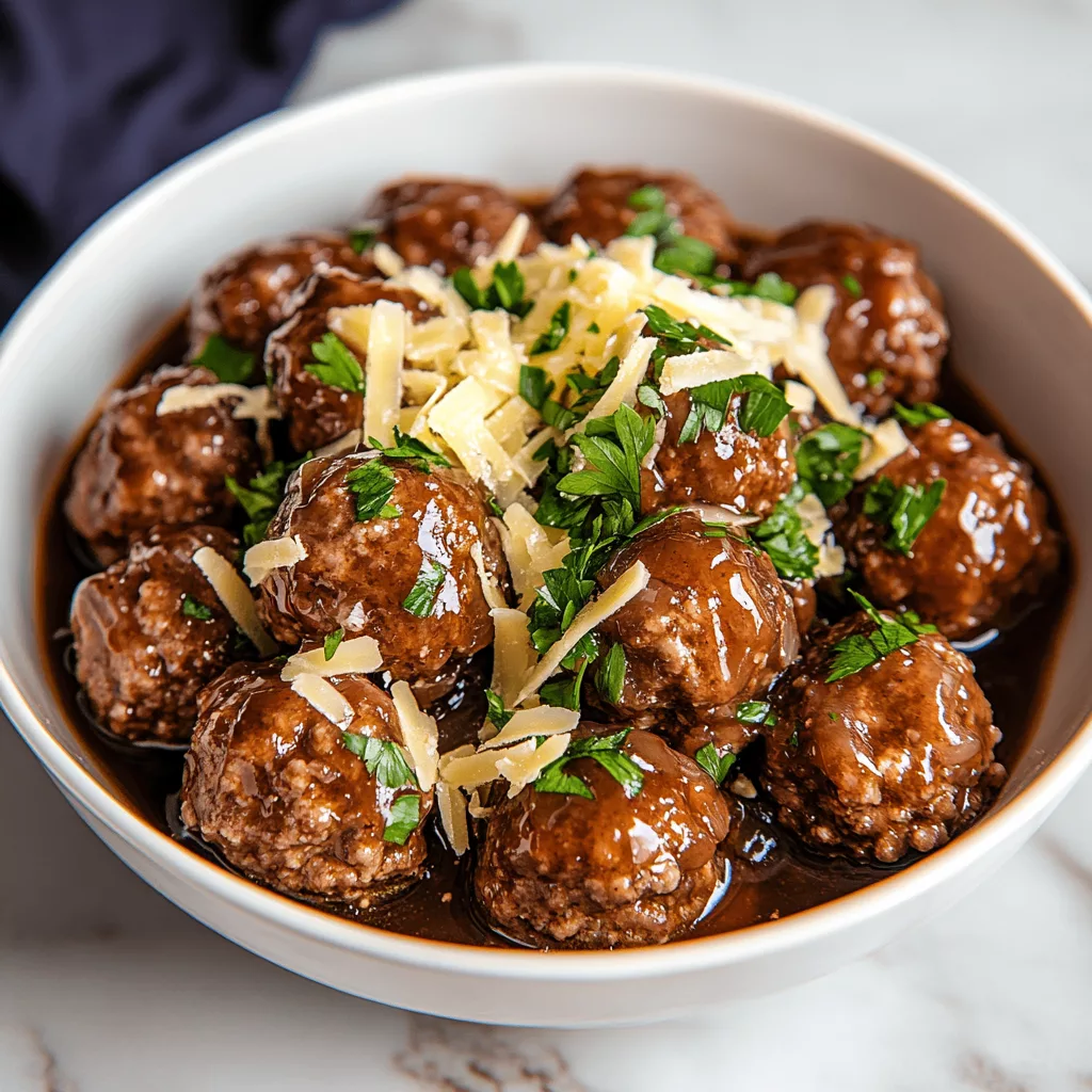 French onion meatballs
