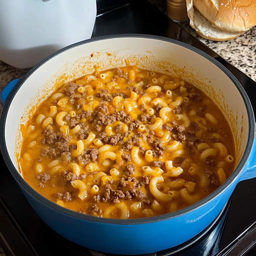Macaroni and Cheeseburger Soup