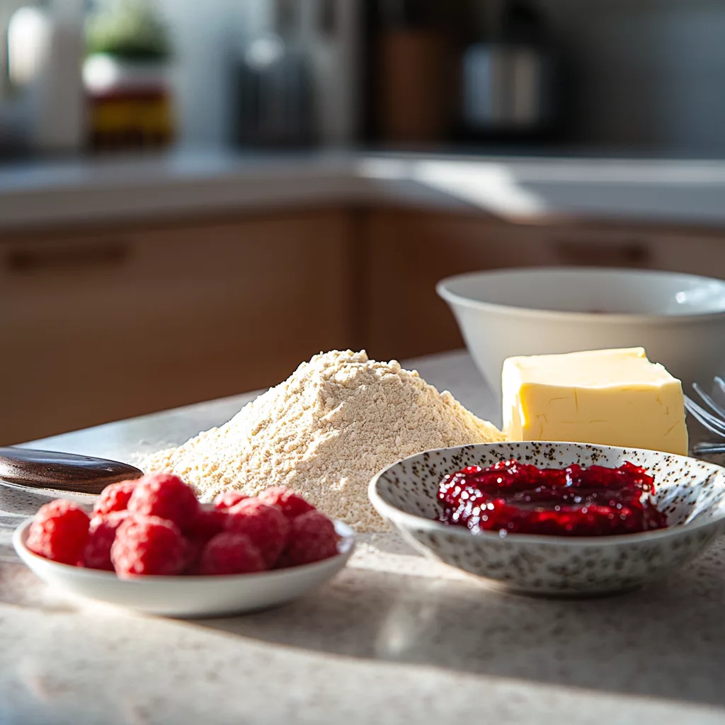 Raspberry Filled Almond Snowball Cookies