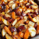 Maple Dijon Roasted Apples and Carrots