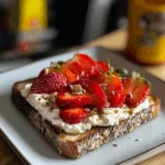 Roasted Strawberry Whipped Ricotta Toast