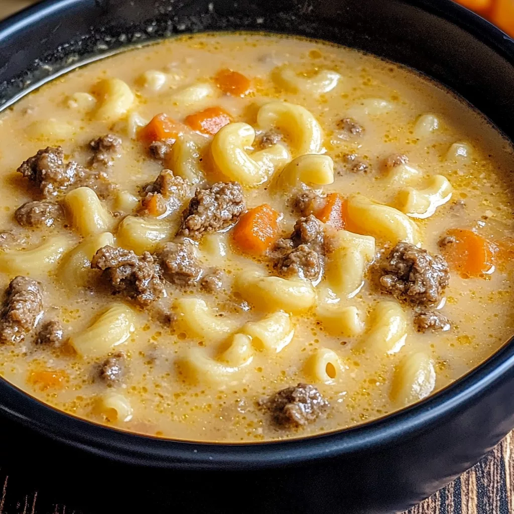 Cheeseburger Macaroni Soup