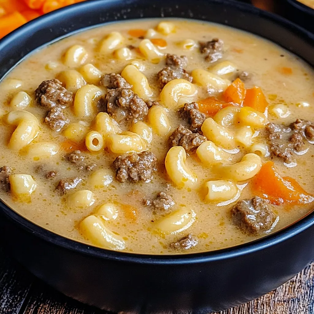 Cheeseburger Macaroni Soup