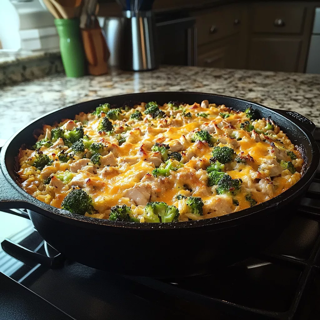 Cheddar Broccoli Chicken and Rice Casserole