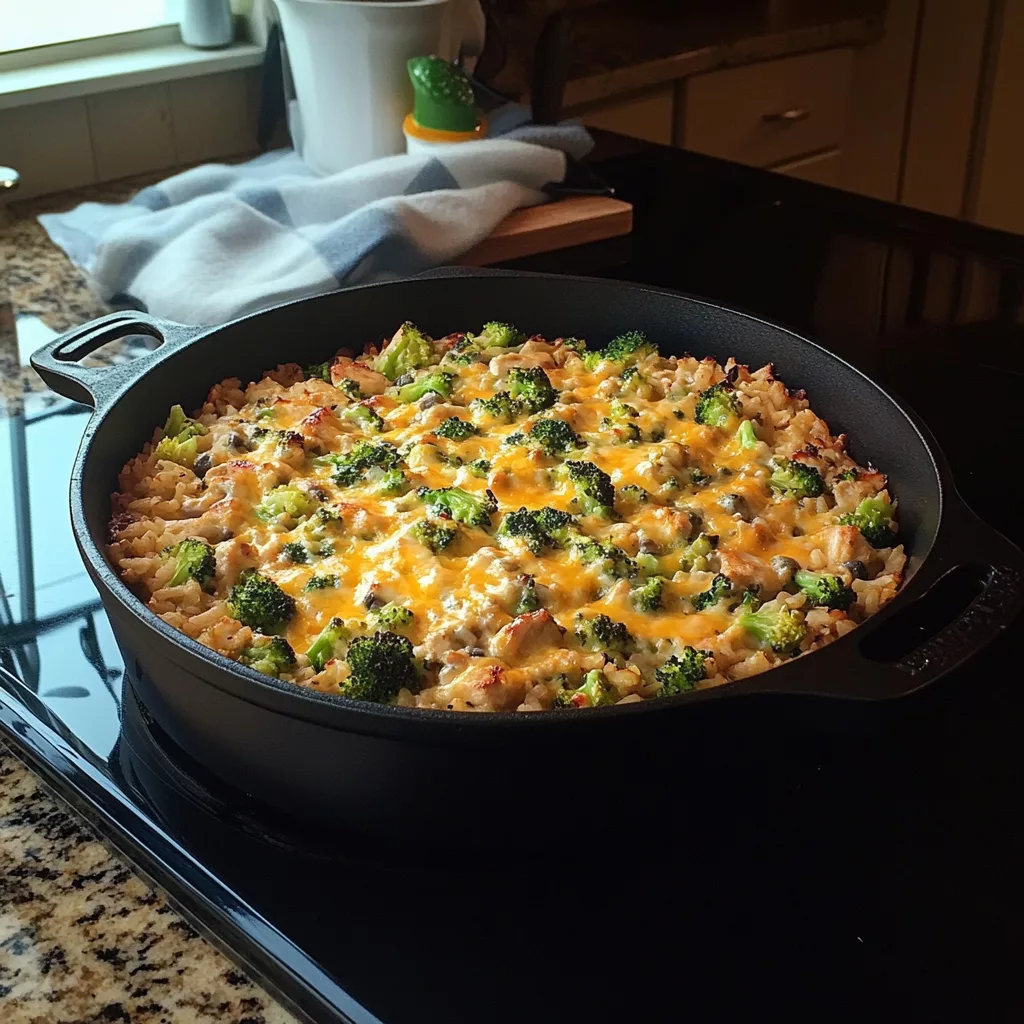 Cheddar Broccoli Chicken and Rice Casserole