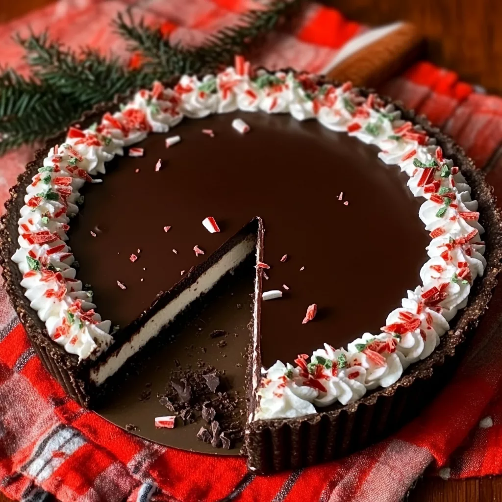 Dark Chocolate Peppermint Mousse Tart