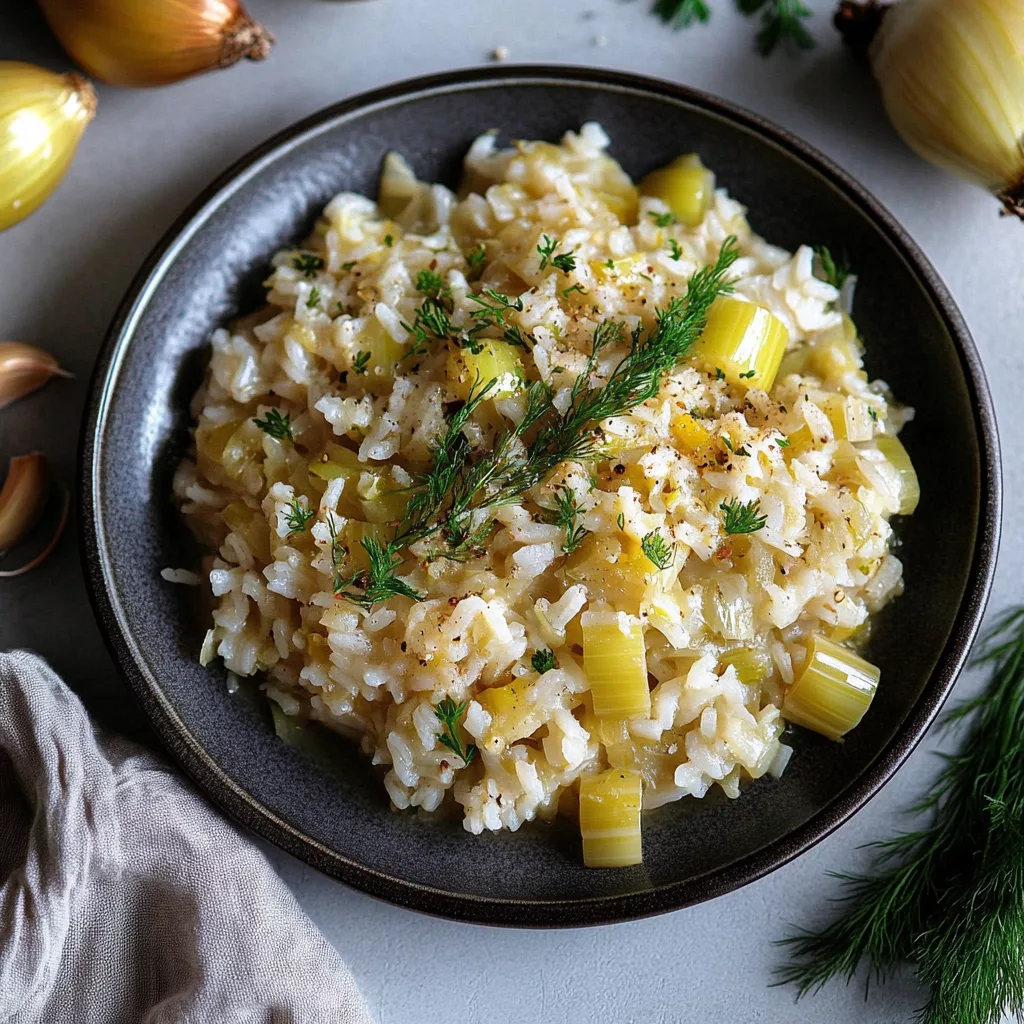 Prasorizo Greek Leeks and Rice