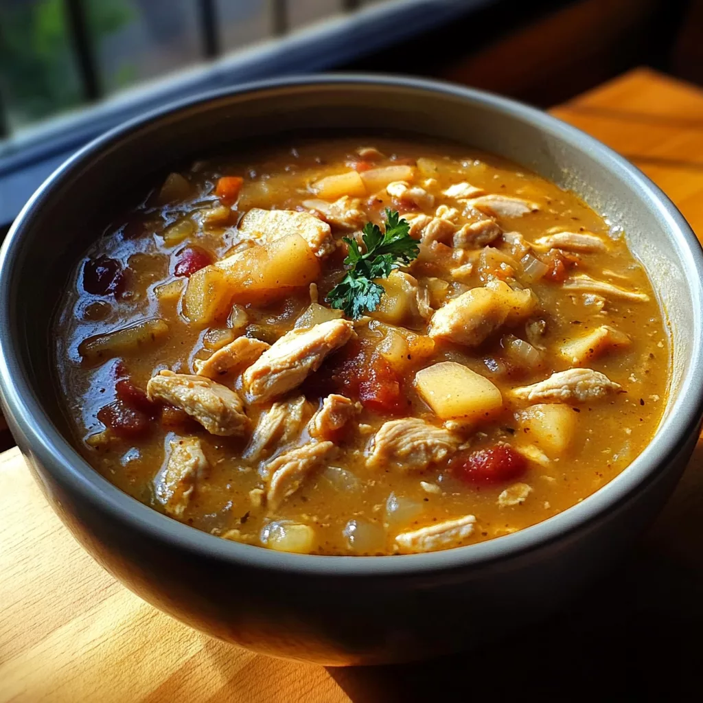 White Cheddar Apple Chicken Chili
