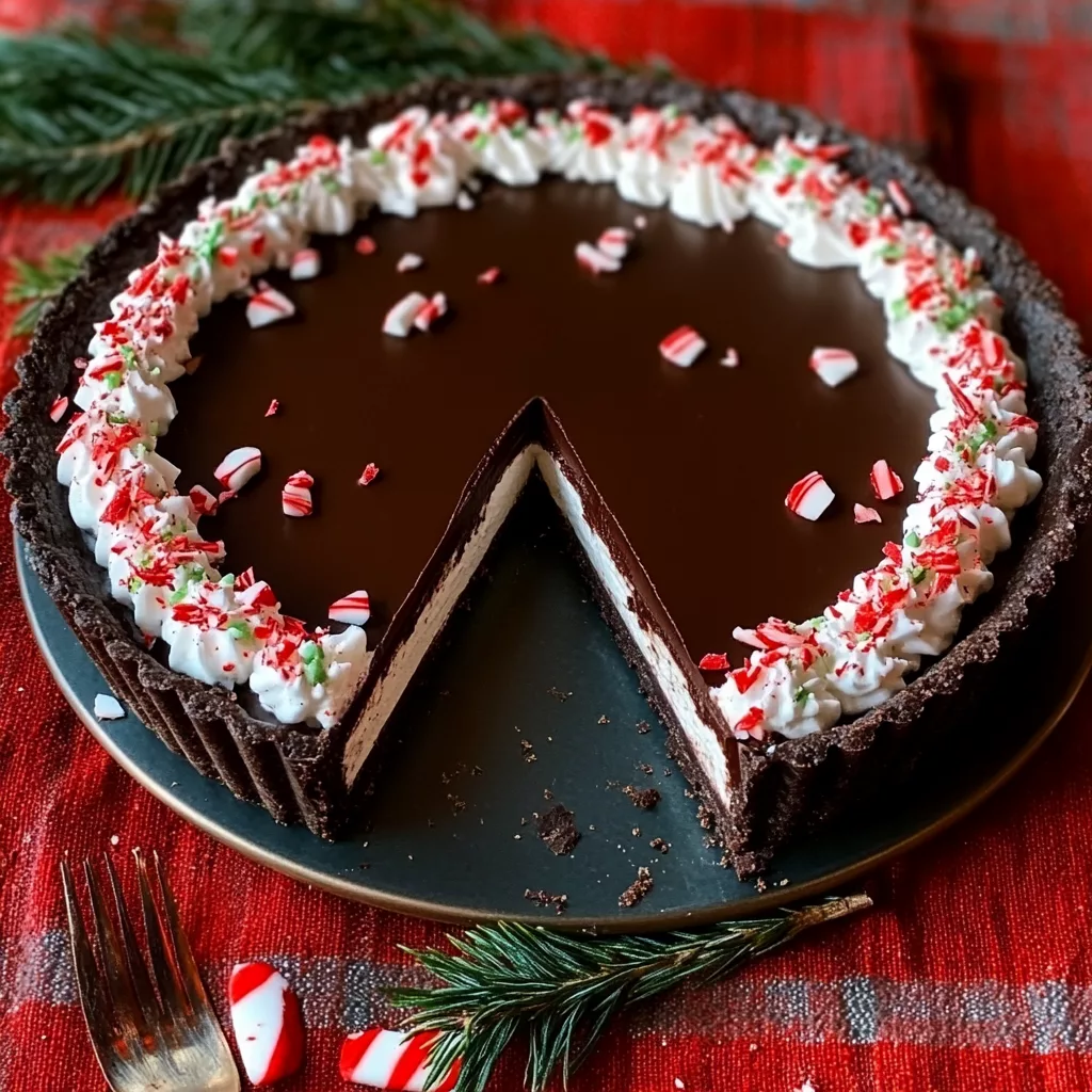 Dark Chocolate Peppermint Mousse Tart