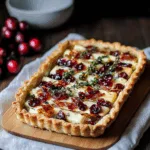 cranberry brie tart with pancetta and thyme