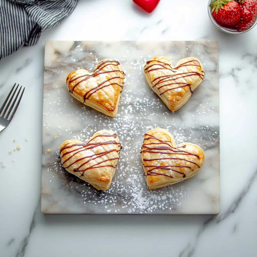 Puff Pastry Hearts with Strawberry
