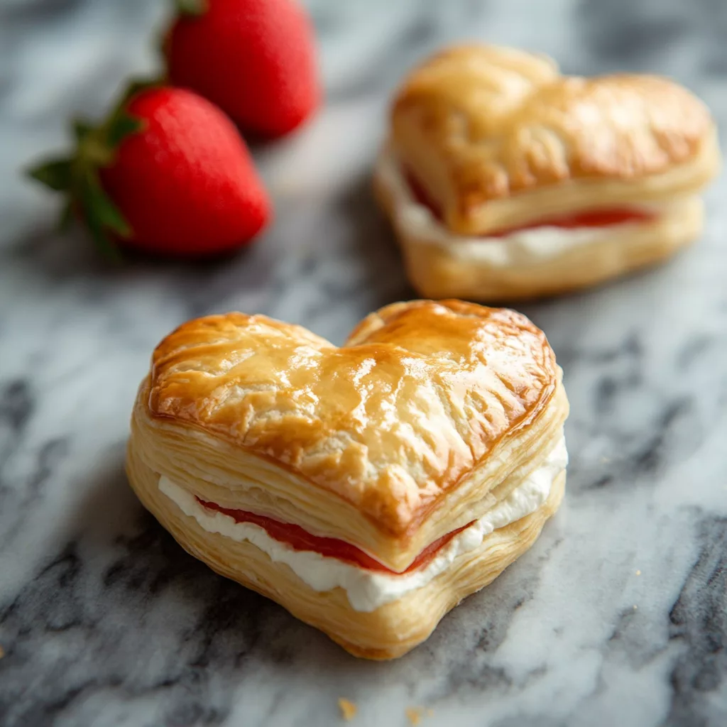 Puff Pastry Hearts with Strawberry