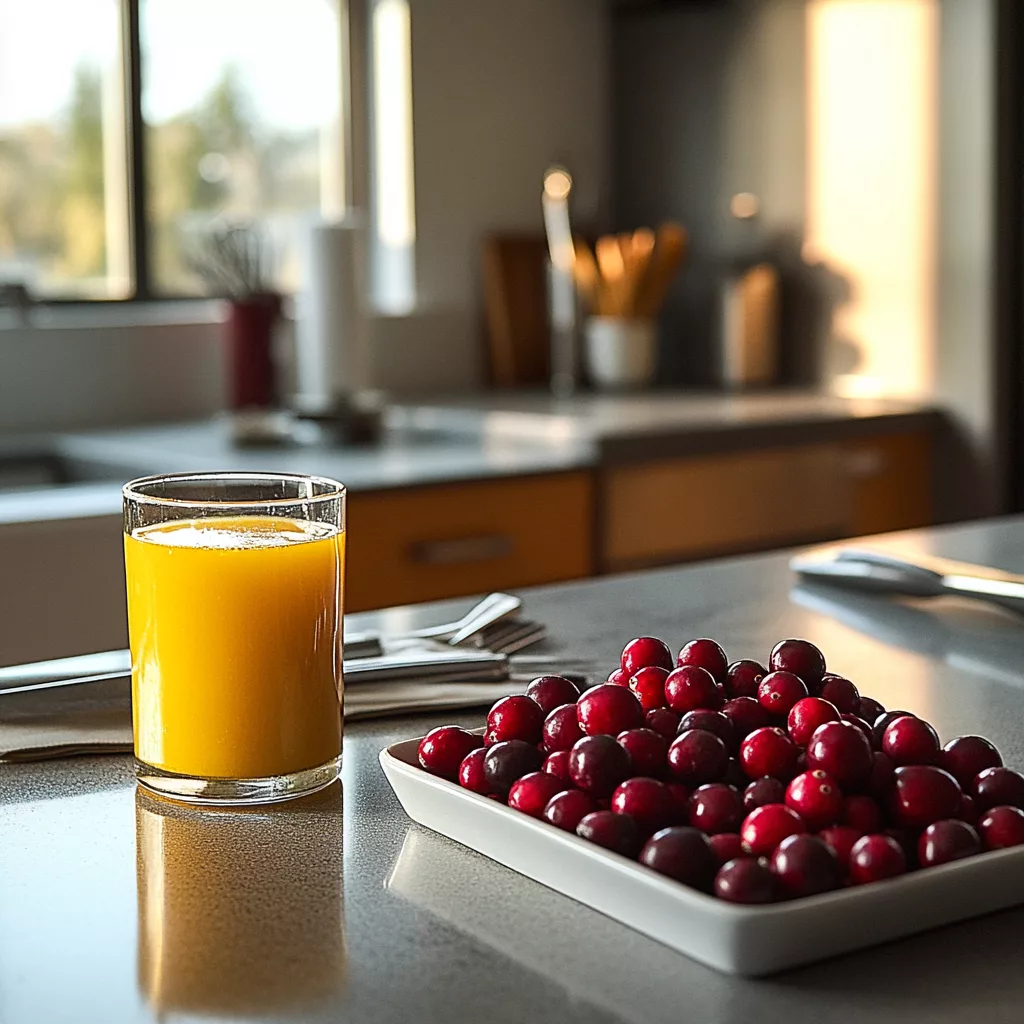 Eggnog Panna Cotta with Spiked Cranberry Sauce