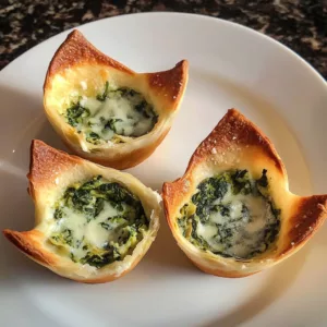 Spinach Artichoke Dip Wonton Cups
