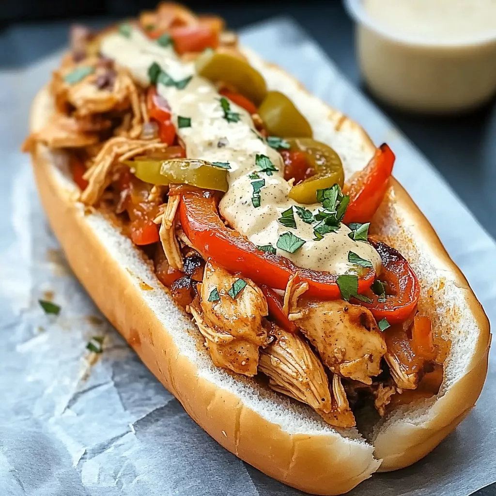 Healthy Crockpot Chicken Philly Cheesesteak