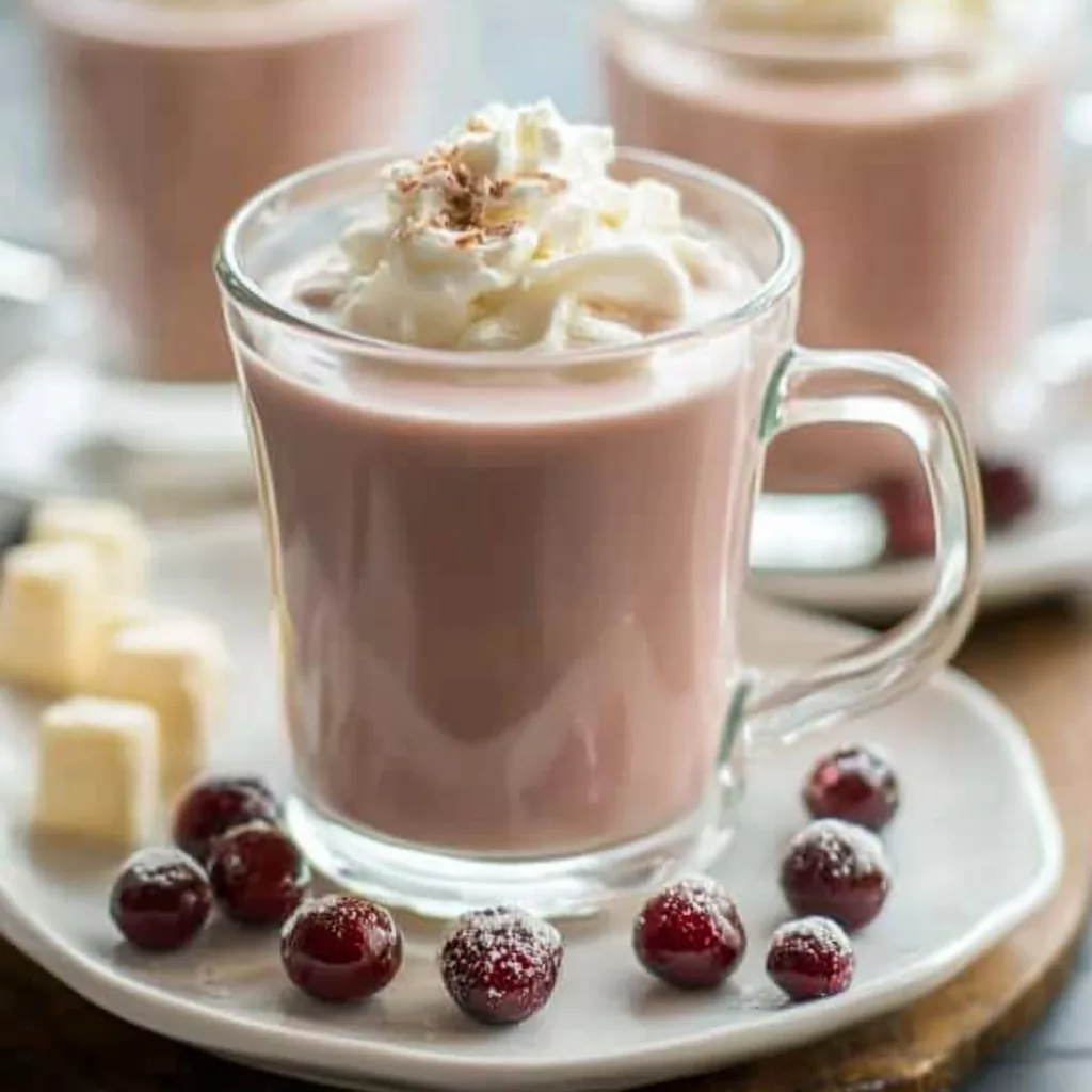 Slow Cooker Cranberry White Hot Chocolate