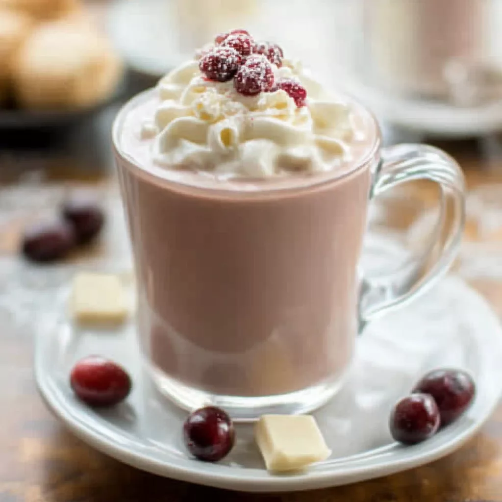 Slow Cooker Cranberry White Hot Chocolate