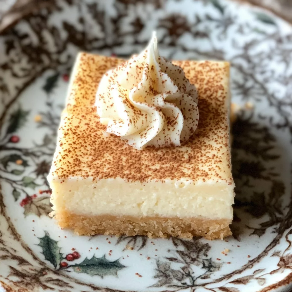 Eggnog Cheesecake Bars