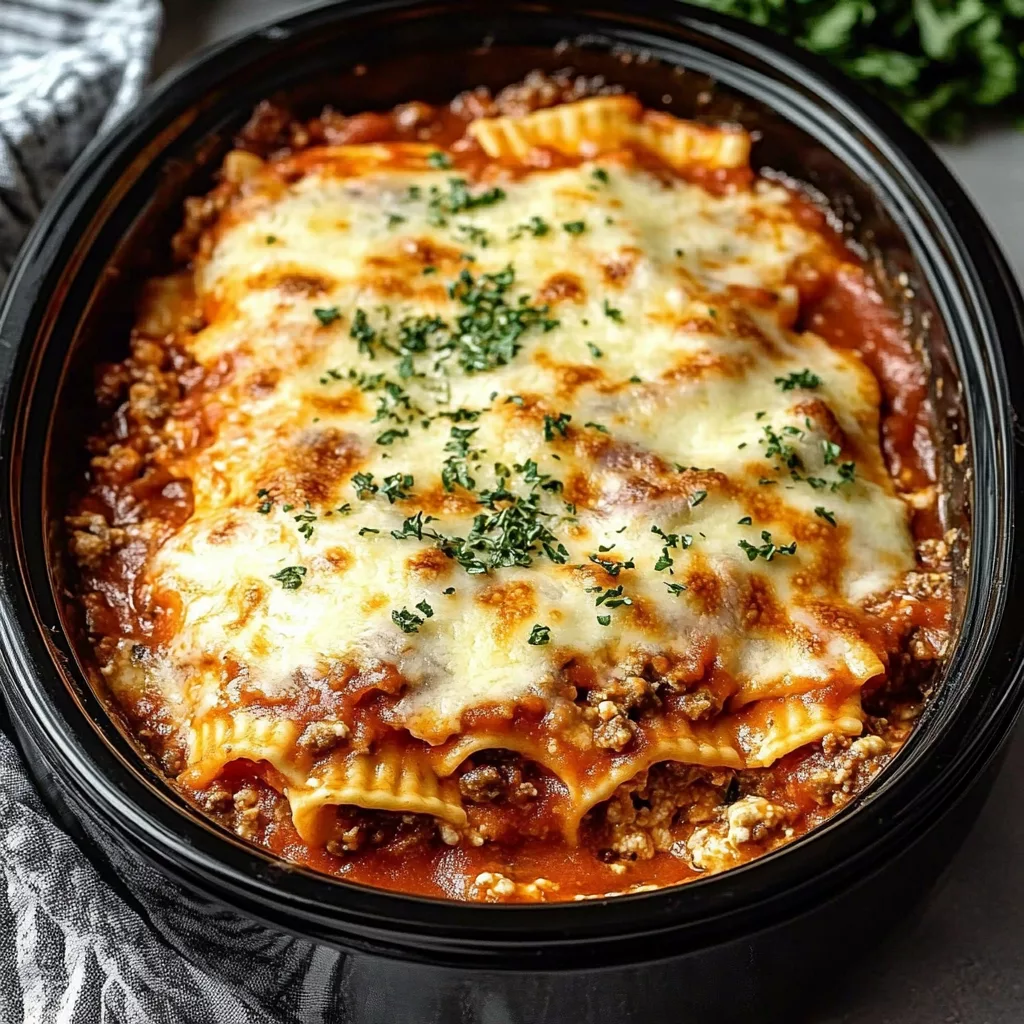 Crockpot Ravioli Lasagna