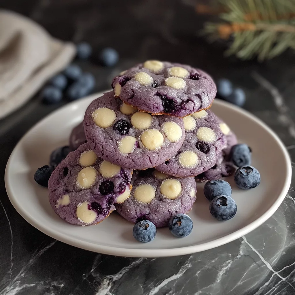 Frozen Blueberry Cookies with White Chocolate