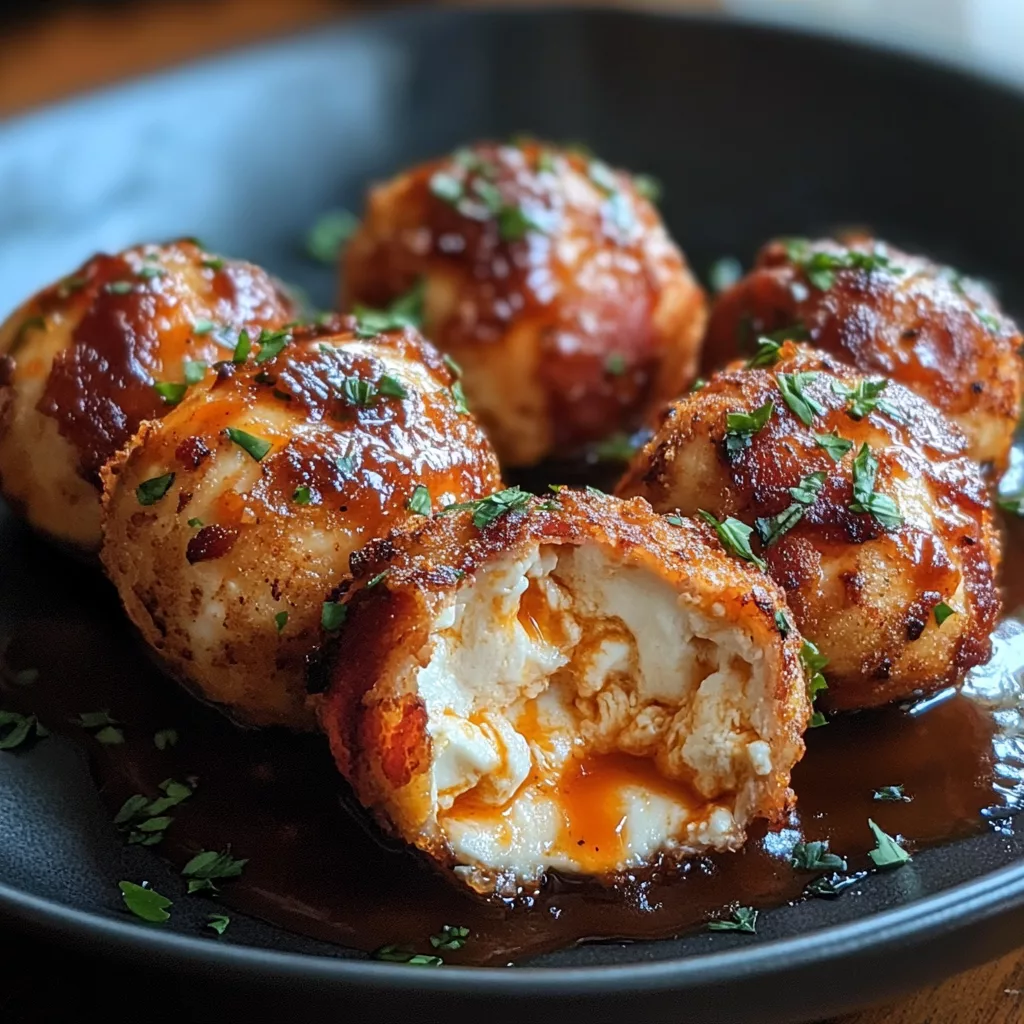 Buffalo Chicken Bacon Mozzarella Bombs