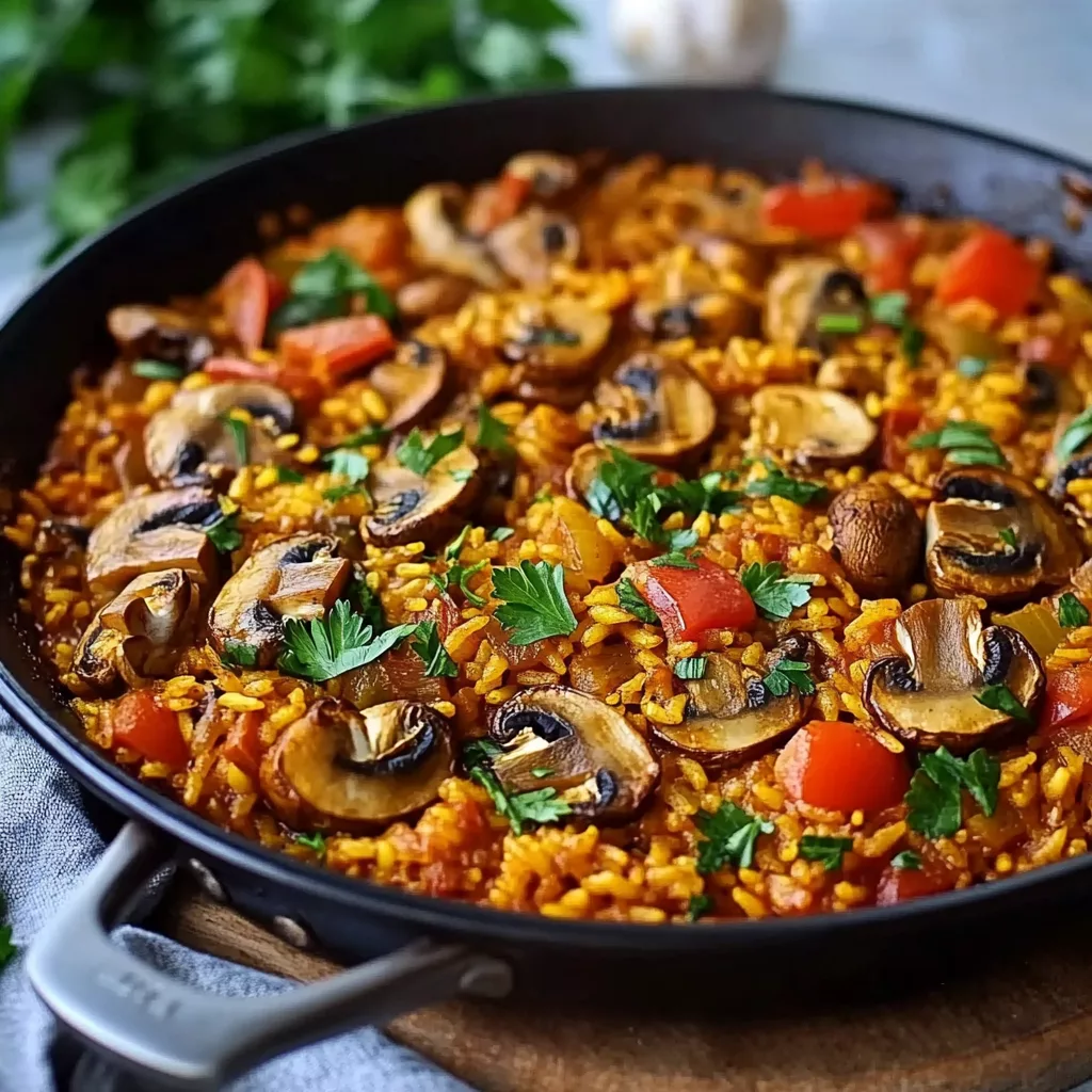 Vegan Paella with Mixed Mushrooms