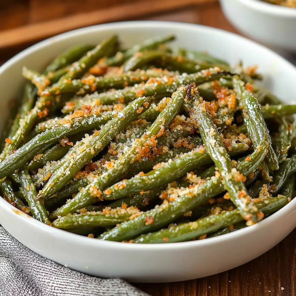 Crispy Garlic Parmesan Roasted Green Beans