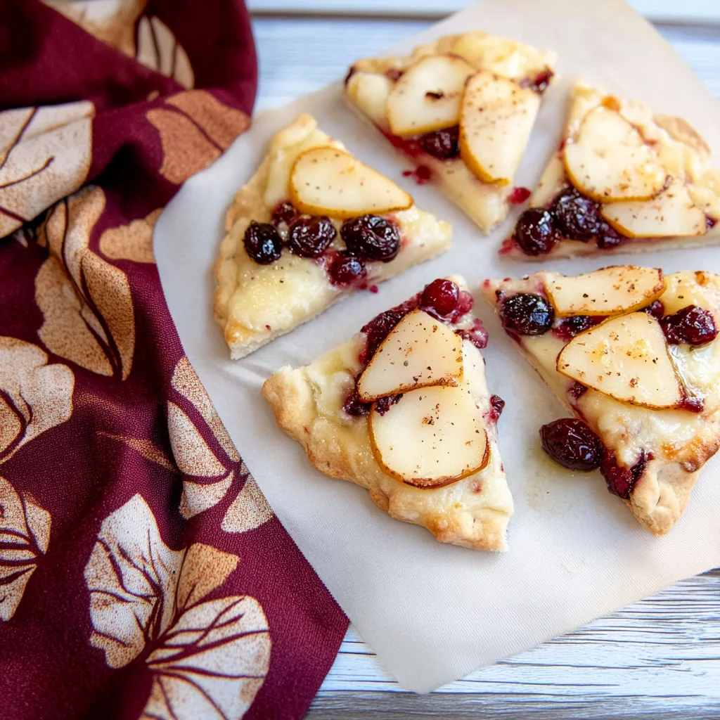 Pear Brie and Cranberry Flatbread