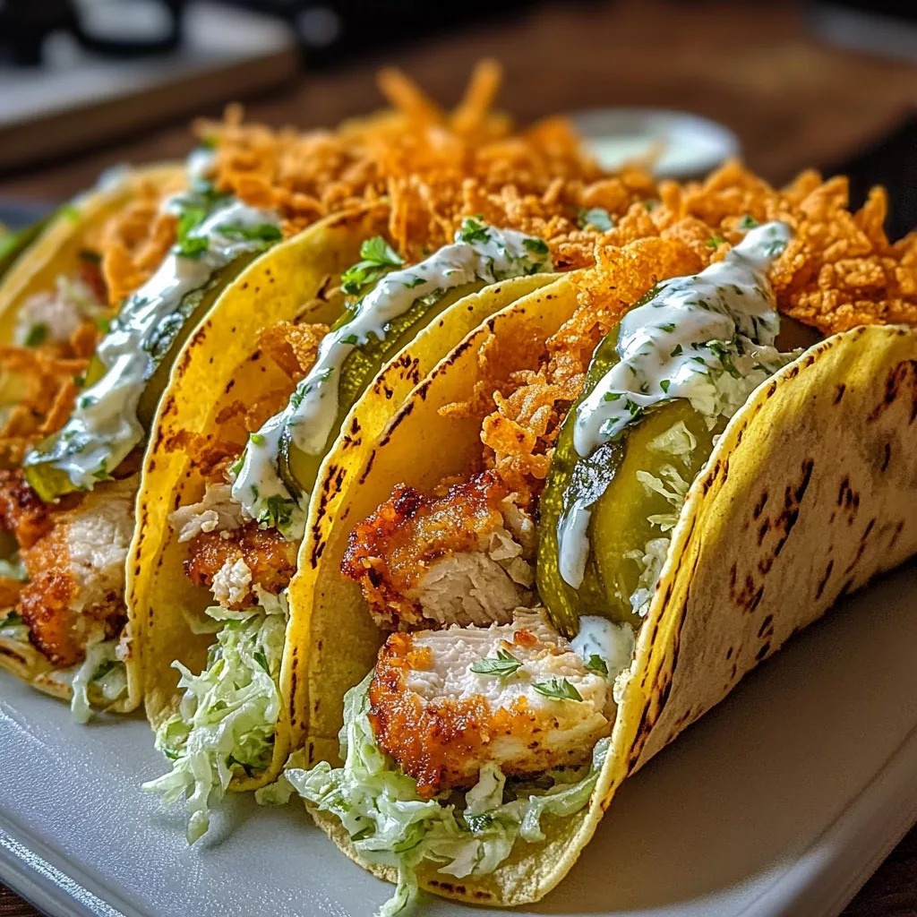 Dill Pickle Ranch Smash Chicken Tacos