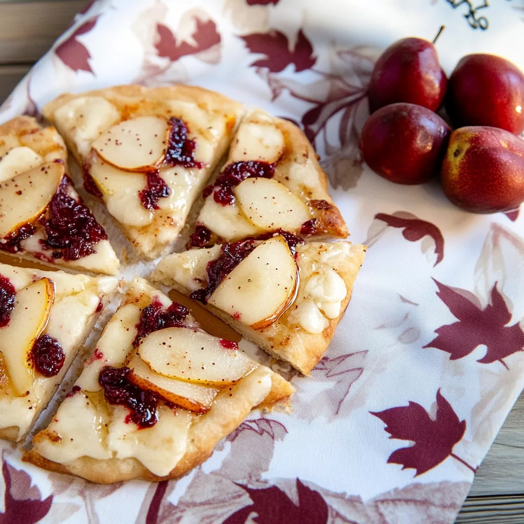 Pear Brie and Cranberry Flatbread