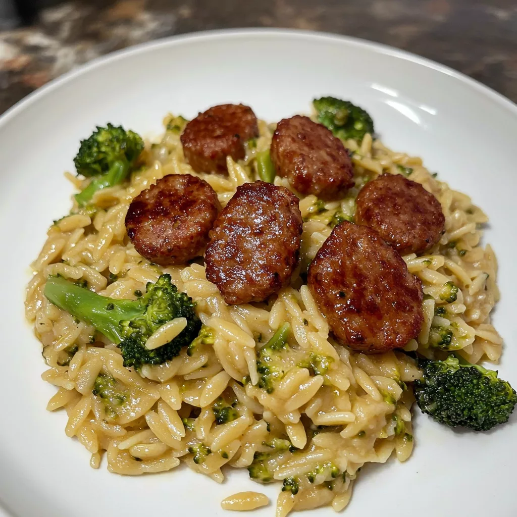 Chicken Sausage and Broccoli Orzo