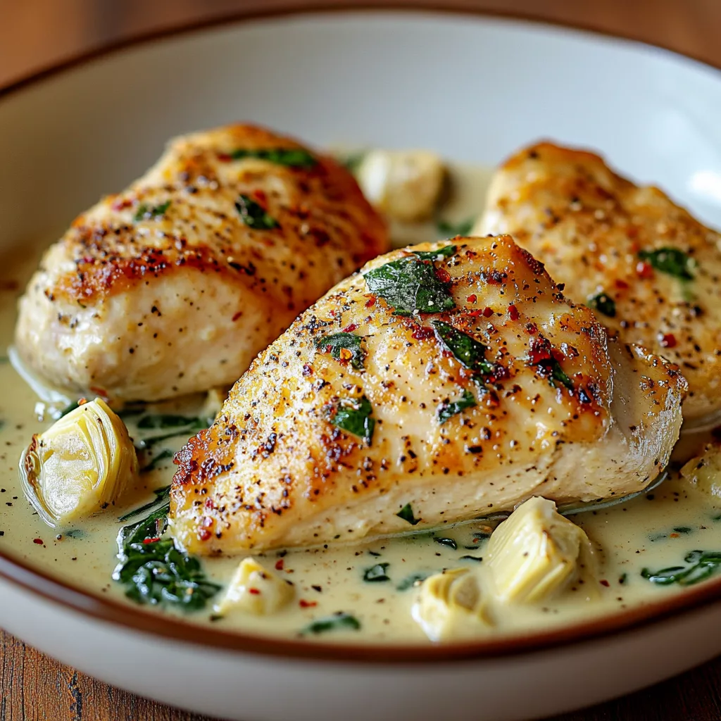 Creamy Spinach Artichoke Chicken Skillet