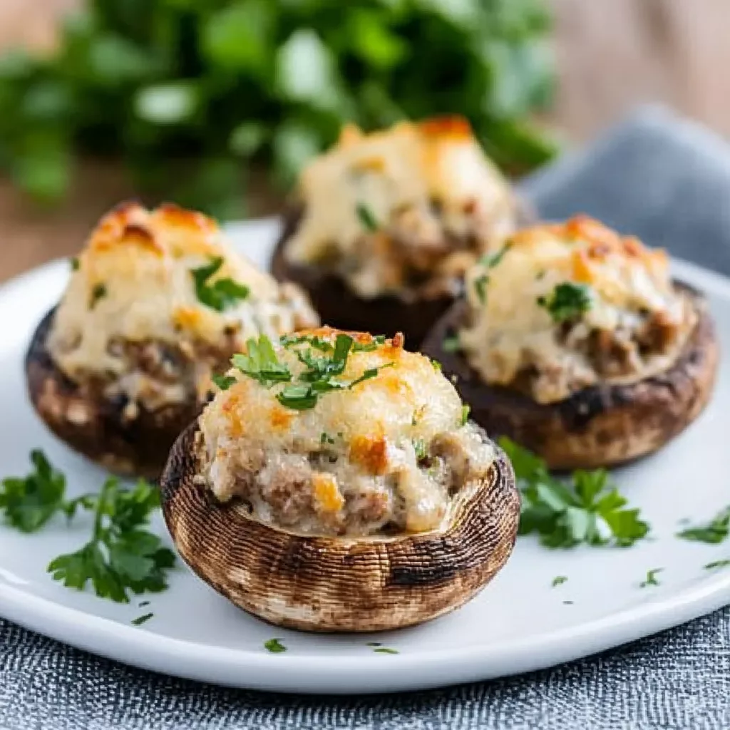 Stuffed Mushrooms Recipe with Creamy Parmesan Filling