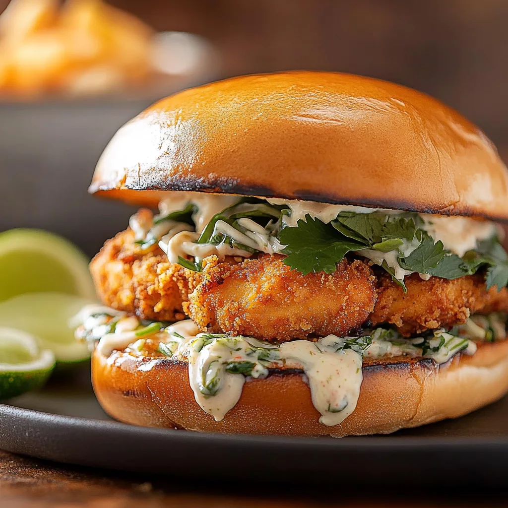 Crispy Cilantro Lime Chicken Sandwiches