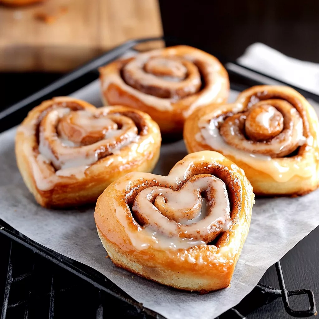 Heart Shaped Cinnamon Rolls