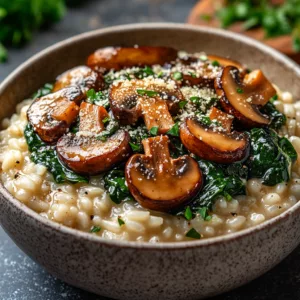 Creamy Spinach Mushroom Risotto