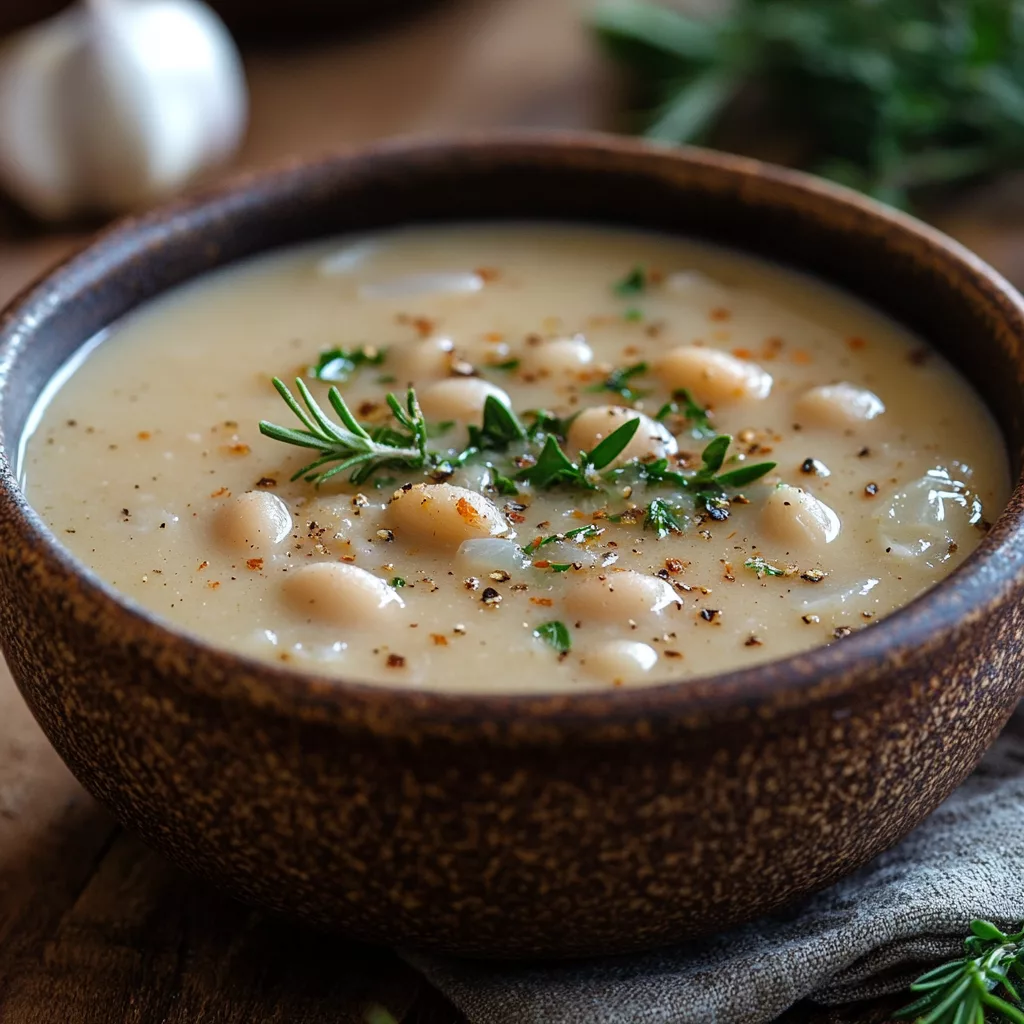 Rosemary Garlic White Bean Soup