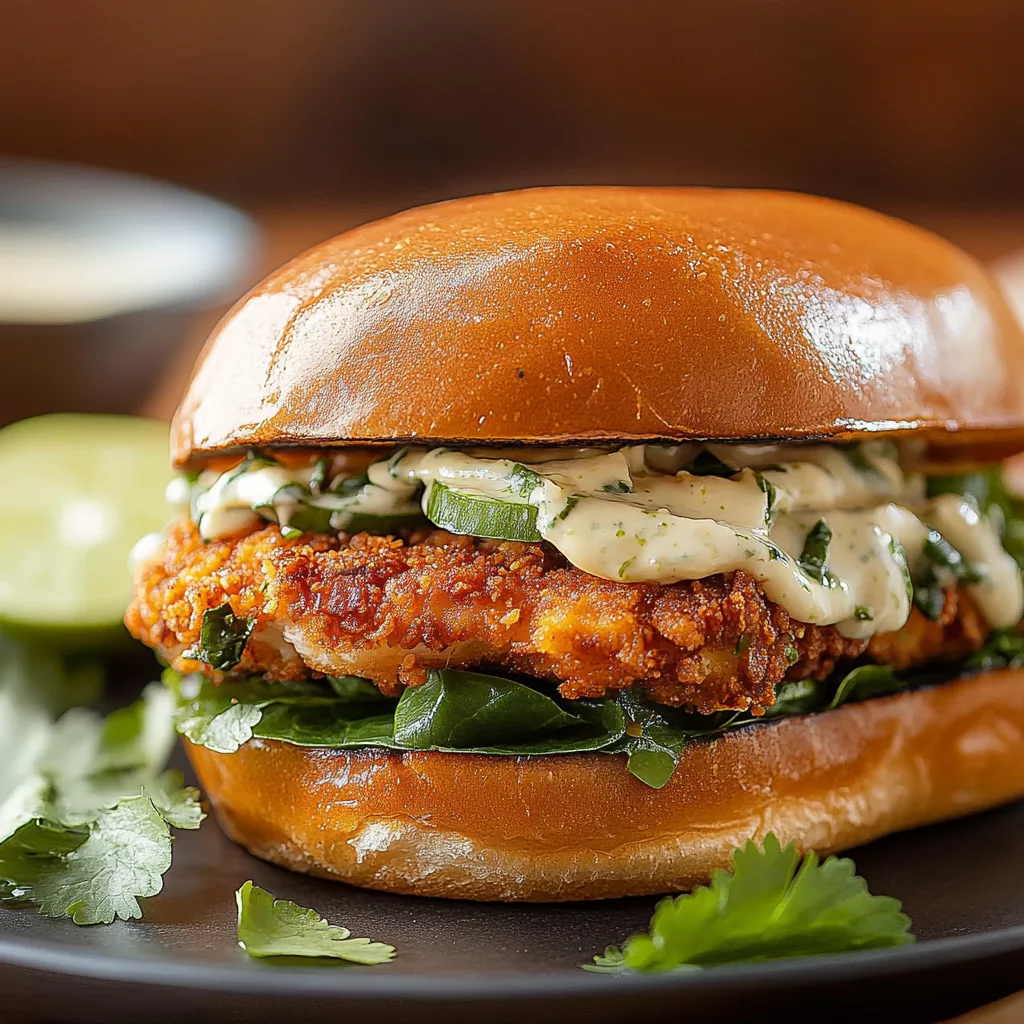 Crispy Cilantro Lime Chicken Sandwiches