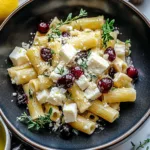 Feta Cranberry Rigatoni Salad with Lemon Vinaigrette