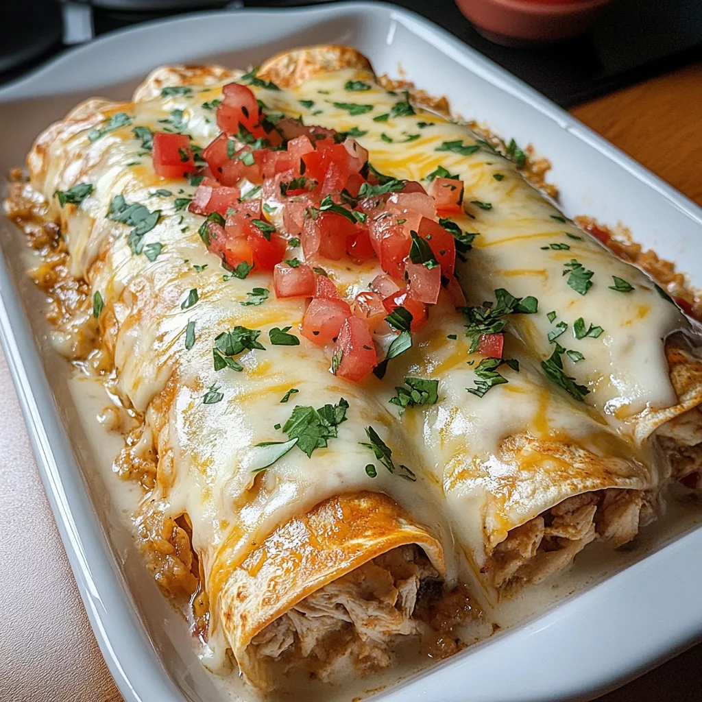 Queso Chicken Enchiladas