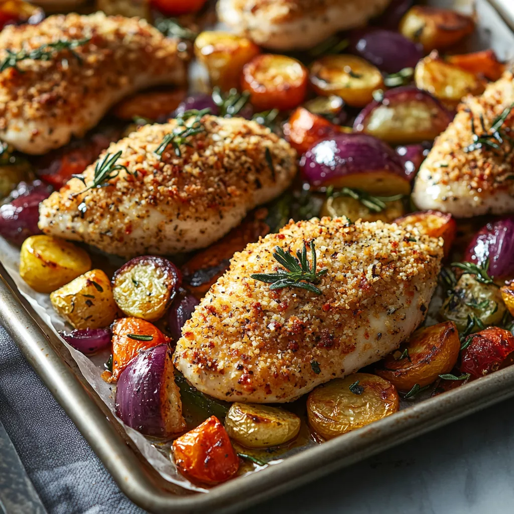Parmesan Crusted Chicken Sheet Pan