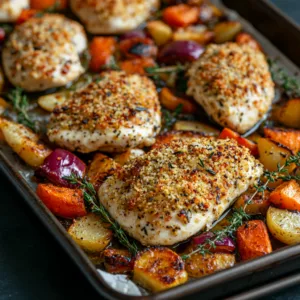 Parmesan Crusted Chicken Sheet Pan